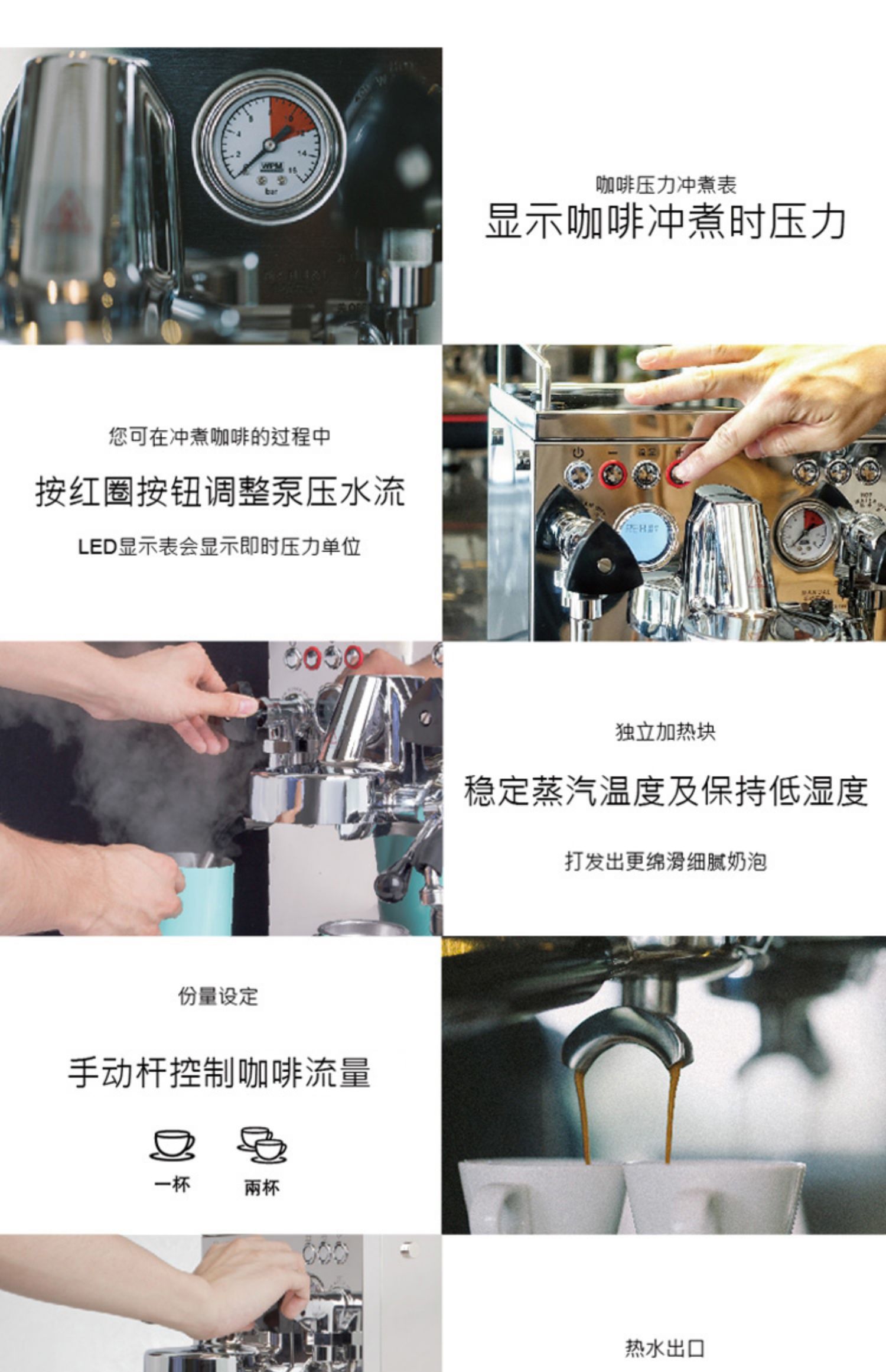 máy pha cà phê ariete Máy biến áp Welhome / 家 KD-310 WPM phiên bản máy pha cà phê bán tự động hoàn toàn bán tự động - Máy pha cà phê máy pha cà phê krups