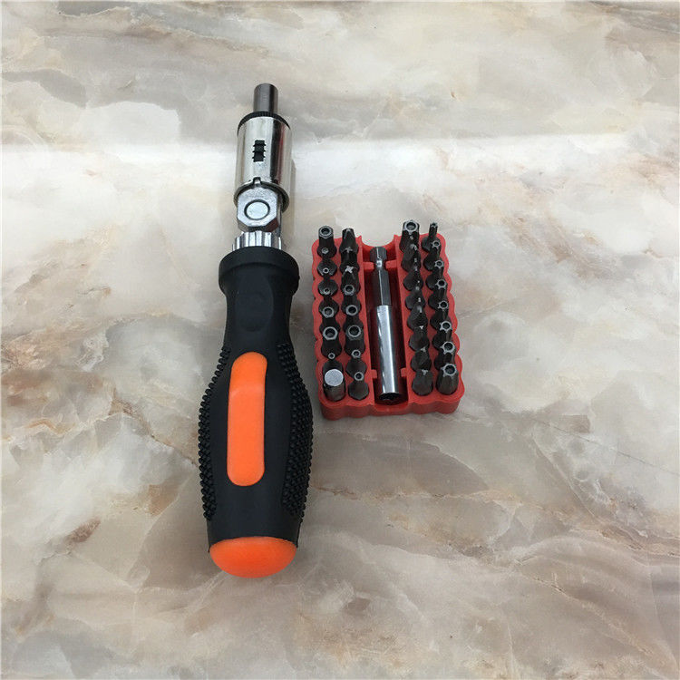 Multifunctional universal folding ratchet screwdriver with hole batch head U-shaped hollow hexagonal plum lengthener lever wrench