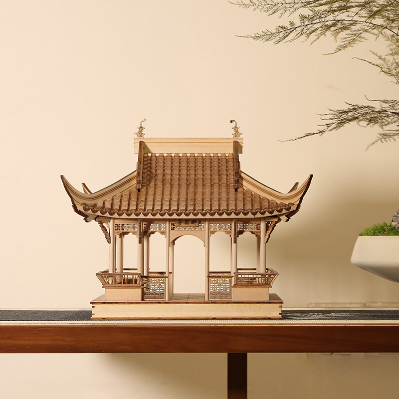 Intoxicating Kiosk Chinese Style Garden Forest Landscape Ancient Architecture Model Wooden Hand Occupied in a Residence to Gift Gift