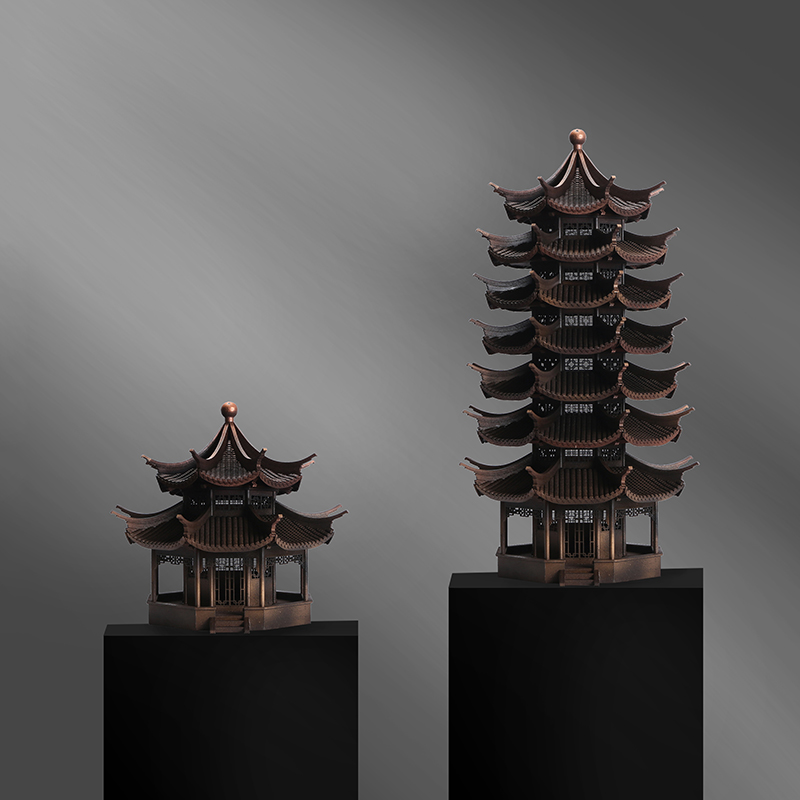 Chinese-style seven-story tower Nine heaven ancient architectural model Chinese style antique soft decoration home accessories model ornaments