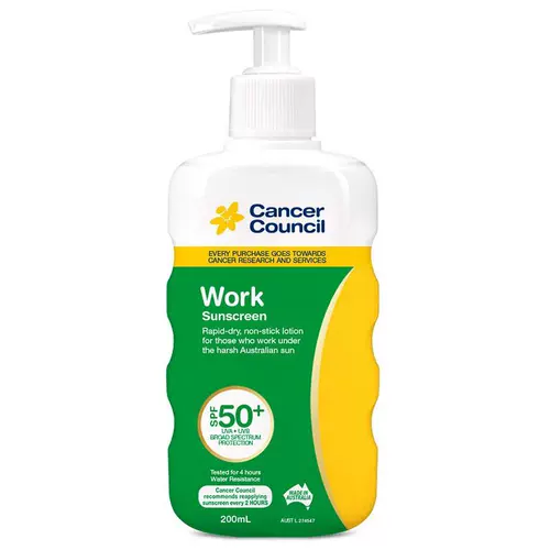 Австралийский совет по раку SPF50+ Works Sissis Outdoor Work Sunscreen 200 мл