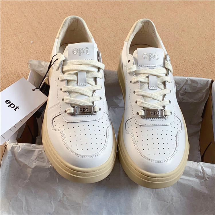 Officially Authorized Ept Shoes, White Shoes, Thick-Soled Korean Style Lace-Up Breathable Retro Casual Simple Men's and Women's Couple Sneakers