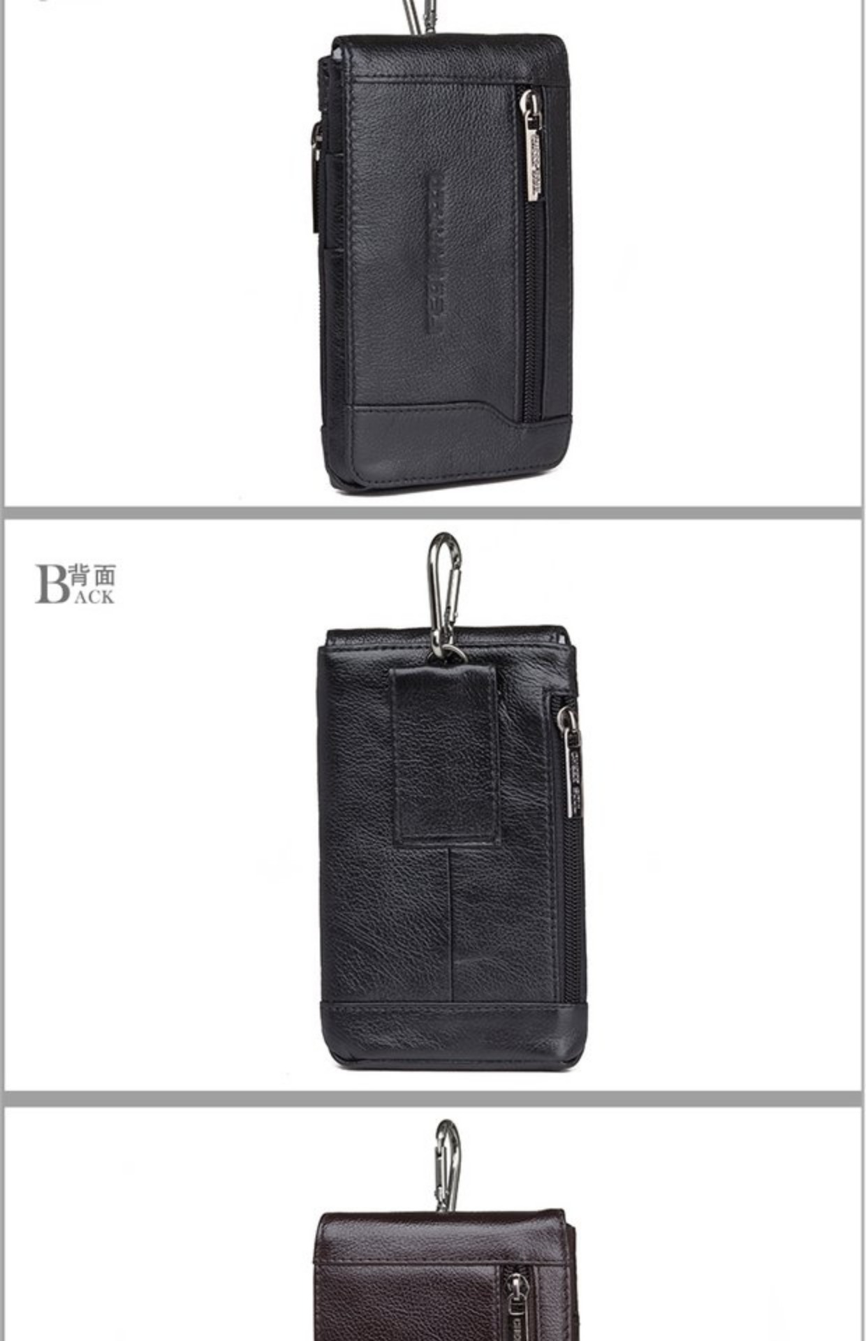 Thời trang dọc siêu mỏng 6 inch túi điện thoại di động Da nam lớp đầu tiên đeo điện thoại đeo thắt lưng Gói thẻ ví túi đeo chéo mlb