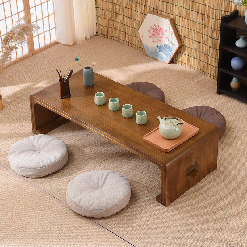 Pure solid wooden tatami tea several days floating window table simple antique small tea table Chinese tables Chinese tables