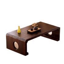 Simple Japanese style simple solid wood paulownia wood tatami table computer table bay window coffee table Chinese culture table floor coffee table long table