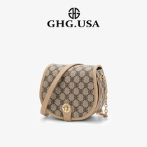 GHG light luxury brand big-name printing saddle bag 2021 new fashion trend chain messenger small bag