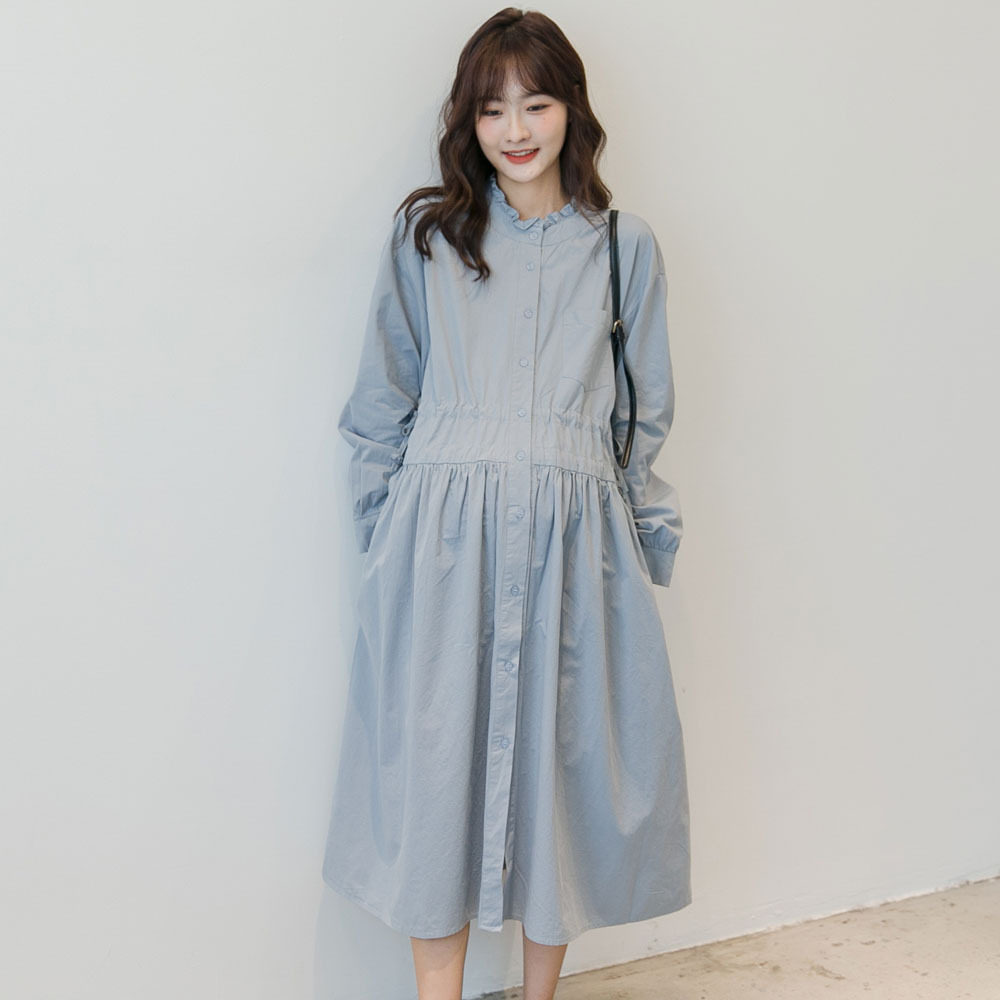 Autumn Clothing Fashion Foreign Pie Gestation 2021 Early fall cover Belly Display Slim weight reduction Shirt Style Ocean Dress Chaoma Long Dress