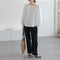 Maternity white pullover shirt spring and autumn 2021 autumn new autumn high fashion tide long sleeve top