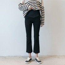 Autumn fashion pregnant women pants early autumn Bell pants jeans wear black nine-point belly pants small short