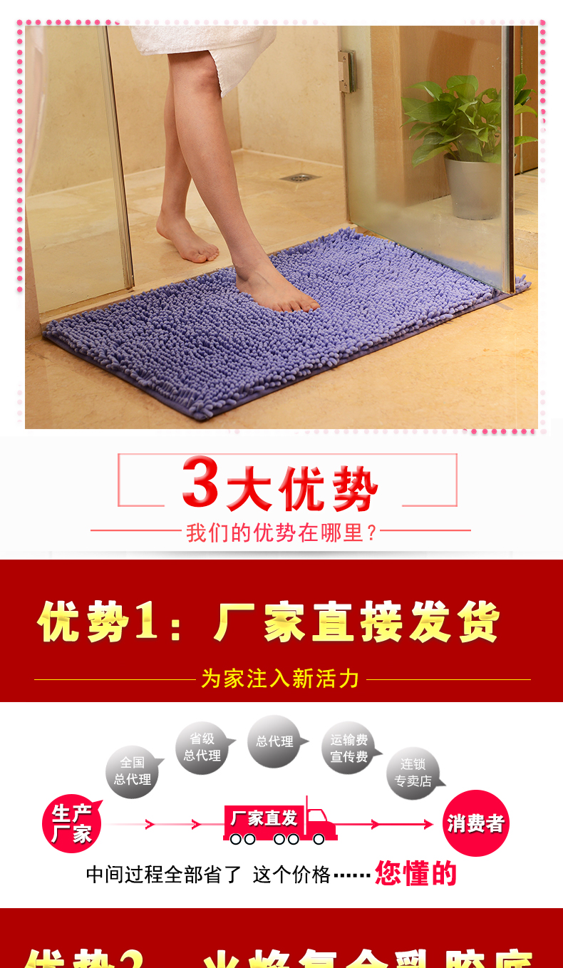 Chenille sàn mat phòng tắm mat cửa nhà vệ sinh cửa cửa mat cửa lối vào phòng ngủ thảm bếp mat