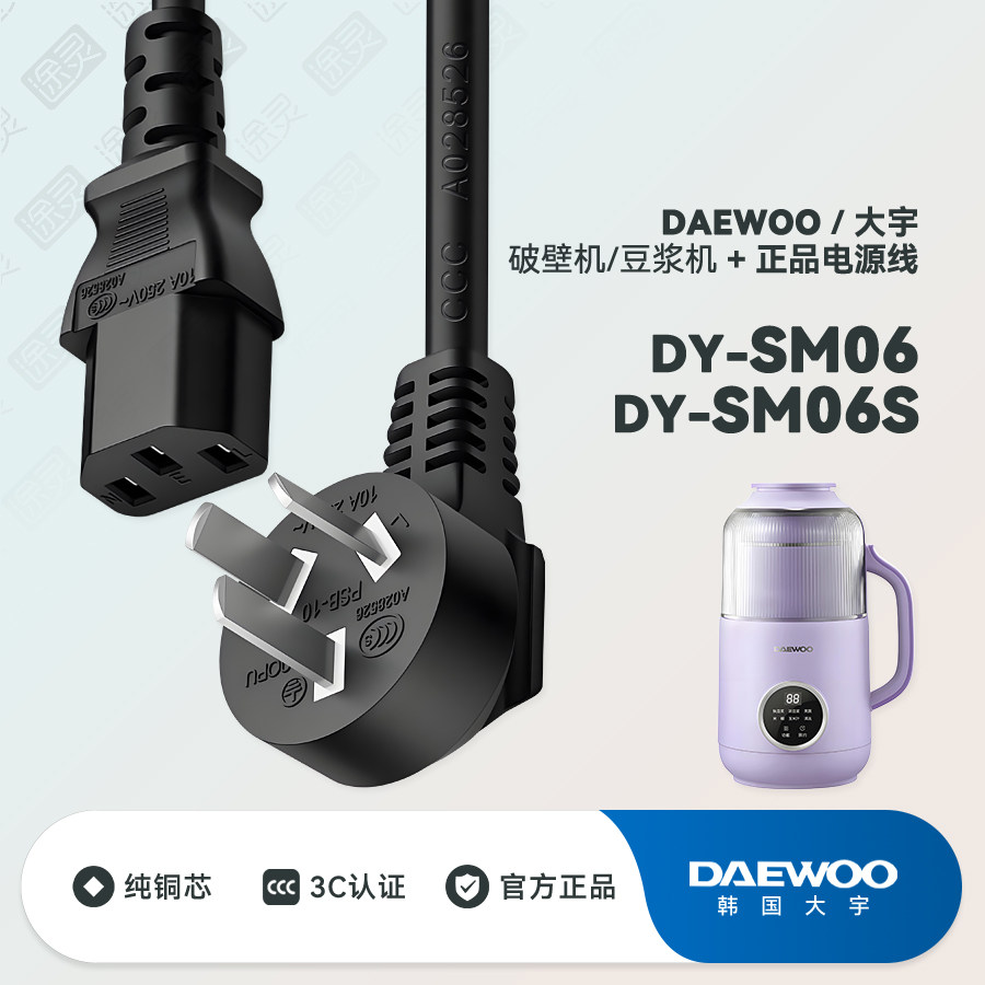 大宇破壁機SM06豆漿機全自動迷你非靜低噪音榨汁配件充電線電源線