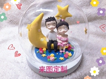 Ultra-light clay clay space clay soft pottery custom doll stereo crystal ball ornament gift couple
