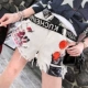 Ccqueen cổng gió làm cho cô gái lạ cũ quần thẳng chic chic denim hoang dã 2019 mùa thu mới - Quần short quần short nữ thời trang