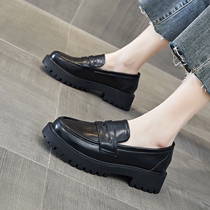 Tide thick soles Lefu shoes in 2023 new spring leather single shoes in one footwear English small leather shoes