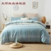 Muji không gian kẻ sọc bông trang bị tấm ba gia đình bốn - Bộ đồ giường bốn mảnh chăn ga gối đệm cute Bộ đồ giường bốn mảnh