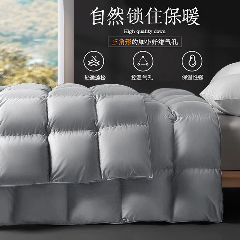 Muji 100% White Goose down Feather Quilt Autumn and Winter Quilt Core Warm Thickened Air Conditioning Quilt Single Bed Bedding