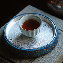 Foe Deer Large Lacquer Green Pot Bearing Cyan Disc Bearing Tray Red Wood Chinese Tocha Tray Fruit Plate Tea Tray Hem 1297