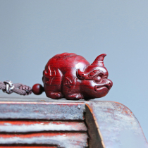 Listen to Indian lobular rosewood handlebar bag pendant one-horned god beast mahogany carving car ornaments play 0094