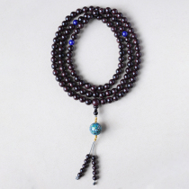 Hainan Huanghuali hand string inheritance grade purple pear submerged multi-ring bracelet Sea yellow rosary sandalwood Buddha beads c 8mm