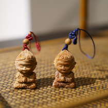 Dasan returned to Indias old sandalu Sun Wuku pendant sandalwood mobile phone hanging piece of red wood handle parts 0160