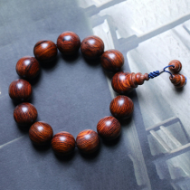 Hainan Huanghuali hand string wearing grade oil pear tiger skin pattern men and women bracelet Rosary Sea sandalwood Buddha beads c 18mm