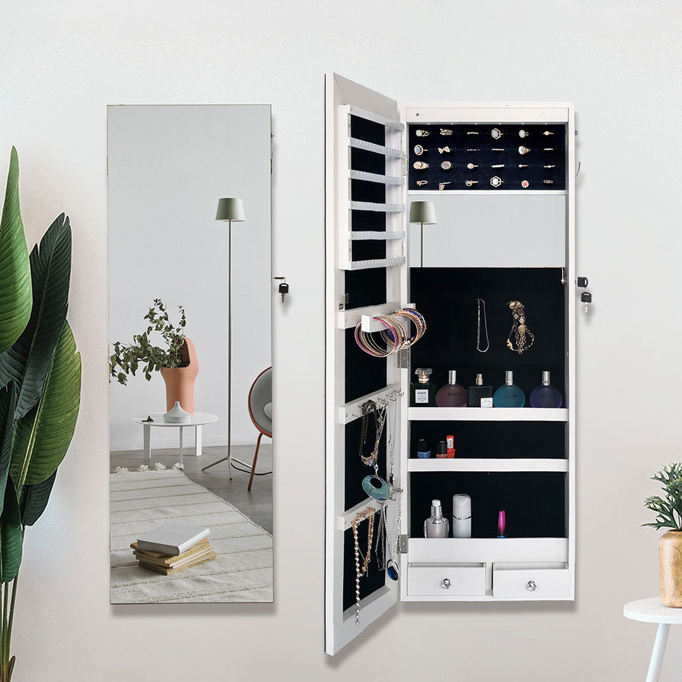 Gương treo tường thay đồ cơ thể gương phòng ngủ tủ lưu trữ trang sức tại nhà với tủ gương lưu trữ tủ trang điểm bé gái tủ gương treo tường tủ gương trang điểm