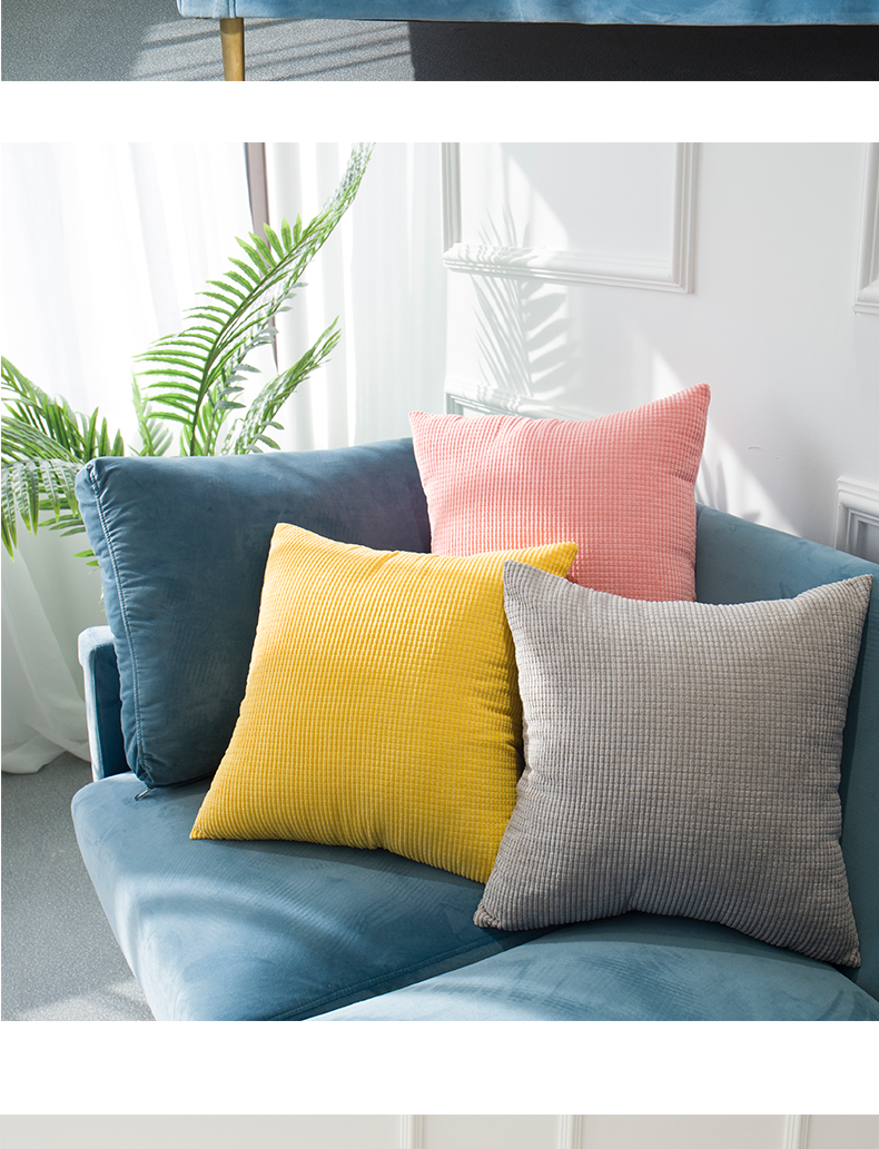 Bắc Âu cashmere gối lõi vuông eo sofa văn phòng xe ôm ôm gối đệm không có lõi mền gối 2 trong 1
