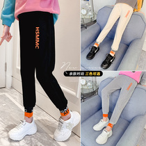 Girls sports pants spring autumn beige 10 years old pupils 6 spring models 7 spring 8 casual 9 loose 10 children pants 5