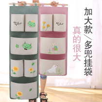 Large capacity fabric storage bag hanging bag wall hanging bag wall multi-layer storage door rear head storage bag