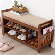 Yiju entrance shoe stool soft bag cushion shoe cabinet home wear shoes stool door solid wood seat small seat shoe rack