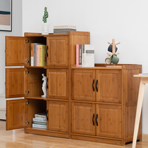 With door bookcase containing cabinet integrated living room leaning against wall floor placing cabinet solid wood magazine cabinet small cabinet free combinations