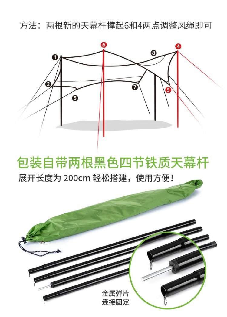 NH lục giác chống nắng ngoài trời UPF50 + lều chống tia cực tím mưa mái hiên cắm trại pergola - Lều / mái hiên / phụ kiện lều bạt lều