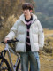 Down jacket men's 2025 new winter trendy brand loose youth junior high school and high school students thickened white duck down jacket