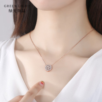 Love necklace female sterling silver choker tide Net red ins simple rose gold Lady temperament pendant birthday gift