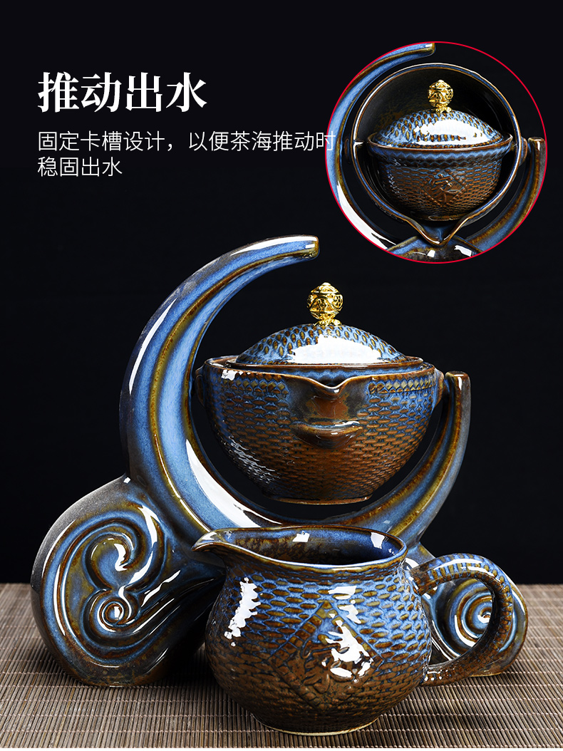 Household porcelain god kung fu tea set lazy people against the hot new type automatic office tea teapot teacup restoring ancient ways