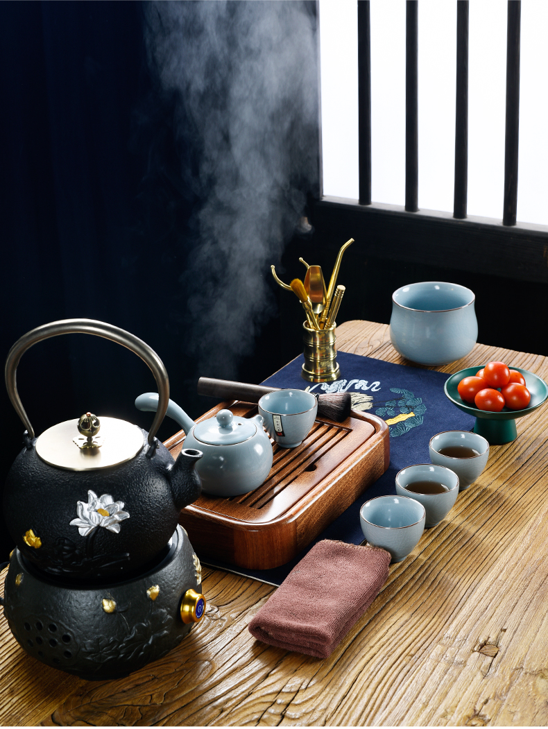 Porcelain sand Billy solid wood small mini tea tray was god contracted household water type tea sea kung fu tea tea tea
