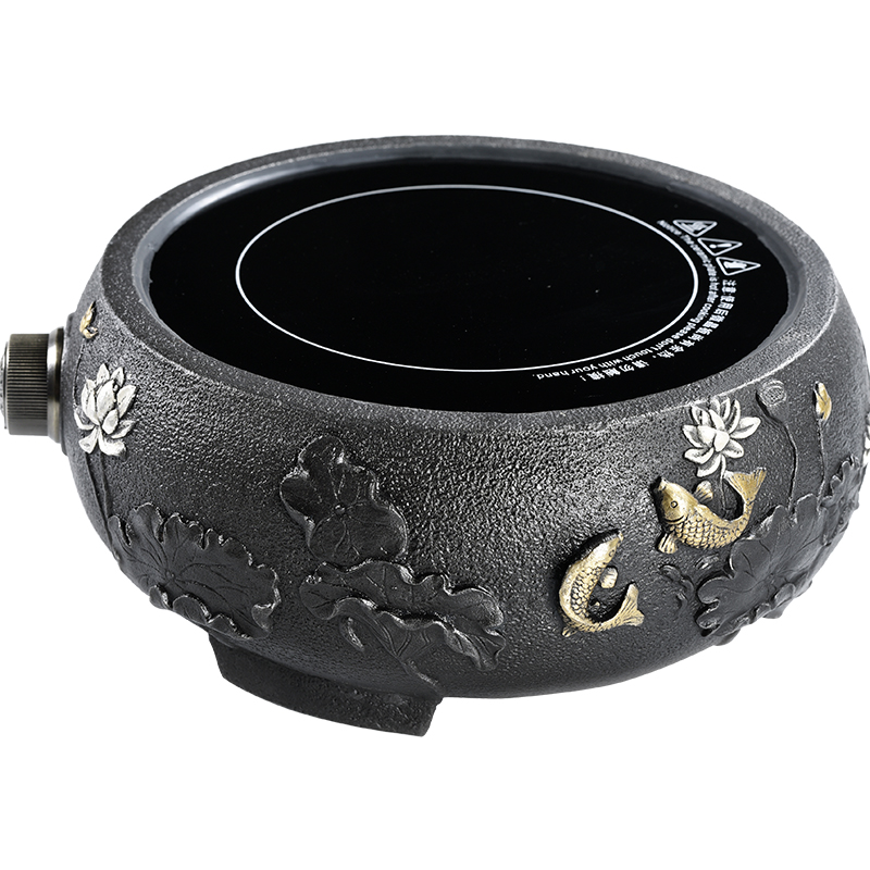 Porcelain god cast iron TaoLu boiled tea machine round cast iron pot of tea tea kettle electrothermal furnace accessories boiled tea stove