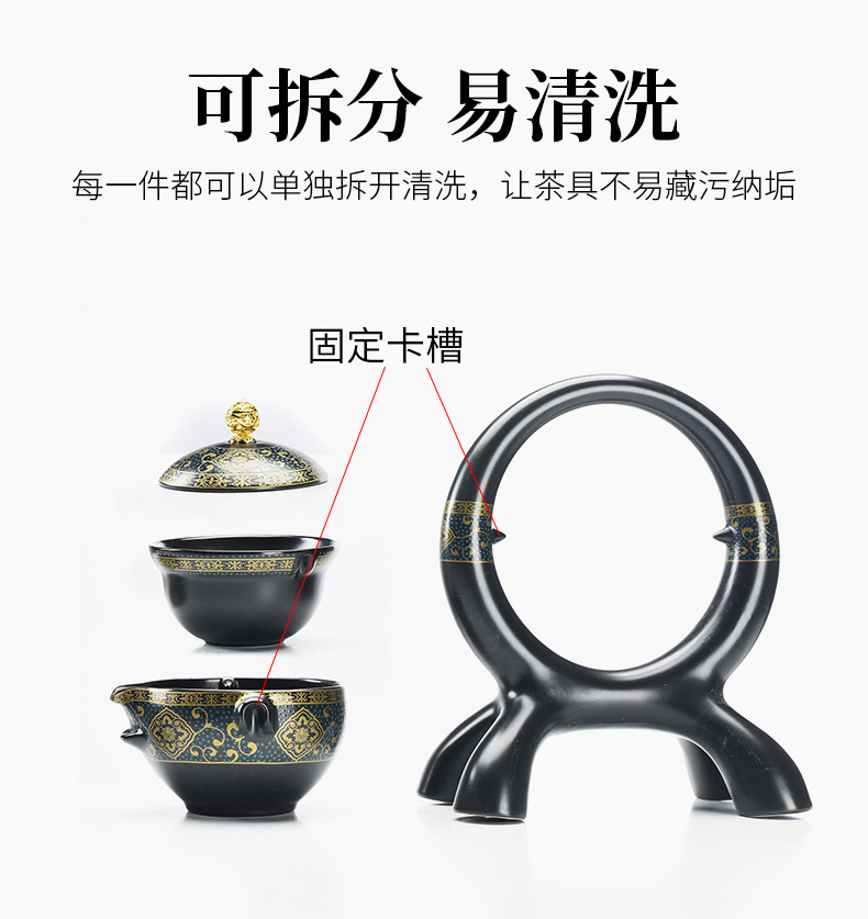 Household porcelain god kung fu tea set lazy people against the hot new type automatic office tea teapot teacup restoring ancient ways