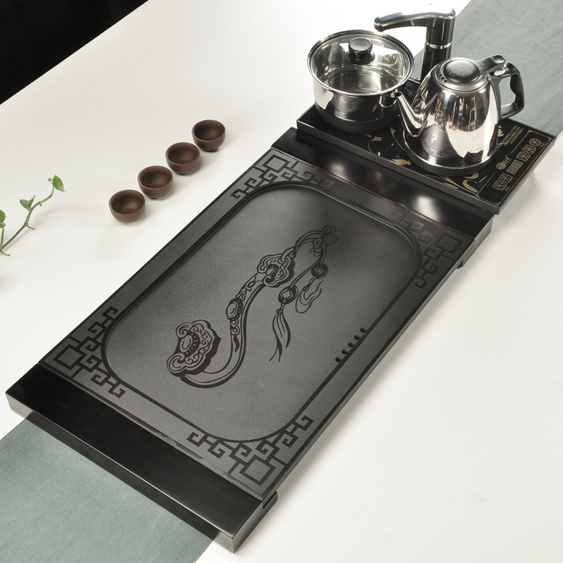 Porcelain god sharply stone tea tray induction cooker black tea saucer large stone inscriptions sea tea set four unity of tea set