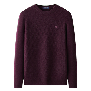 [山羊绒绵羊毛]梦特娇冬季男士山羊绒圆领羊毛衫针织毛衣保暖厚J