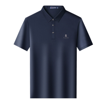 Mengtejiao summer short-sleeved men's mulberry silk polo shirt