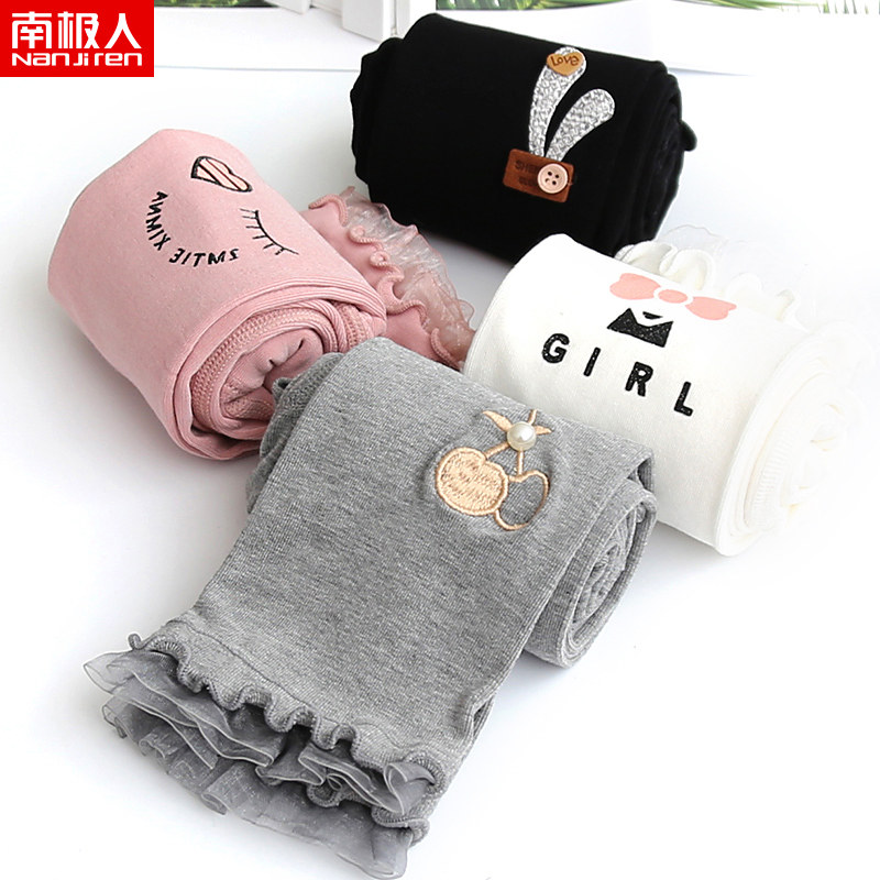 Children's clothing girls' leggings spring and autumn clothing 2021 new foreign style pencil pants lace outerwear thin children's long trousers