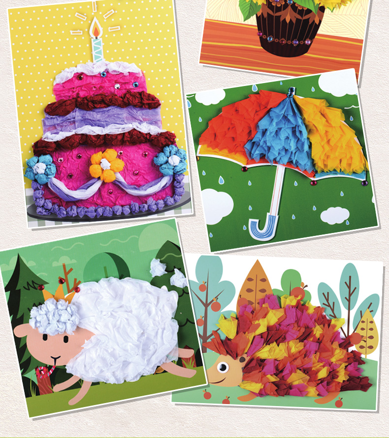 Nghệ thuật vui chơi Mẫu giáo Trẻ em Câu đố Handmade Handmade Chất liệu sáng tạo Creative Giấy 揉 Tranh giấy Món quà giấy dính đồ dùng đồ chơi tự làm của giáo viên mầm non