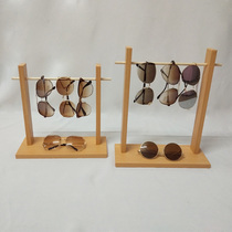 Creative solid wood glasses display stand glasses decoration props wood rack glasses rack sunglasses storage suspension