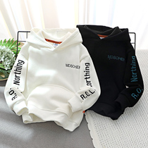 2021 new children plus velvet clothes boys foreign-style fried street autumn winter hooded coat coat in the big childrens base shirt