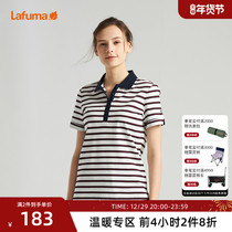 LAFUMA Lafayette Outdoor Breathable Flap Polo Shirt Striped Short Sleeve Fast Dry T-Shirt Women LFTS0BS59