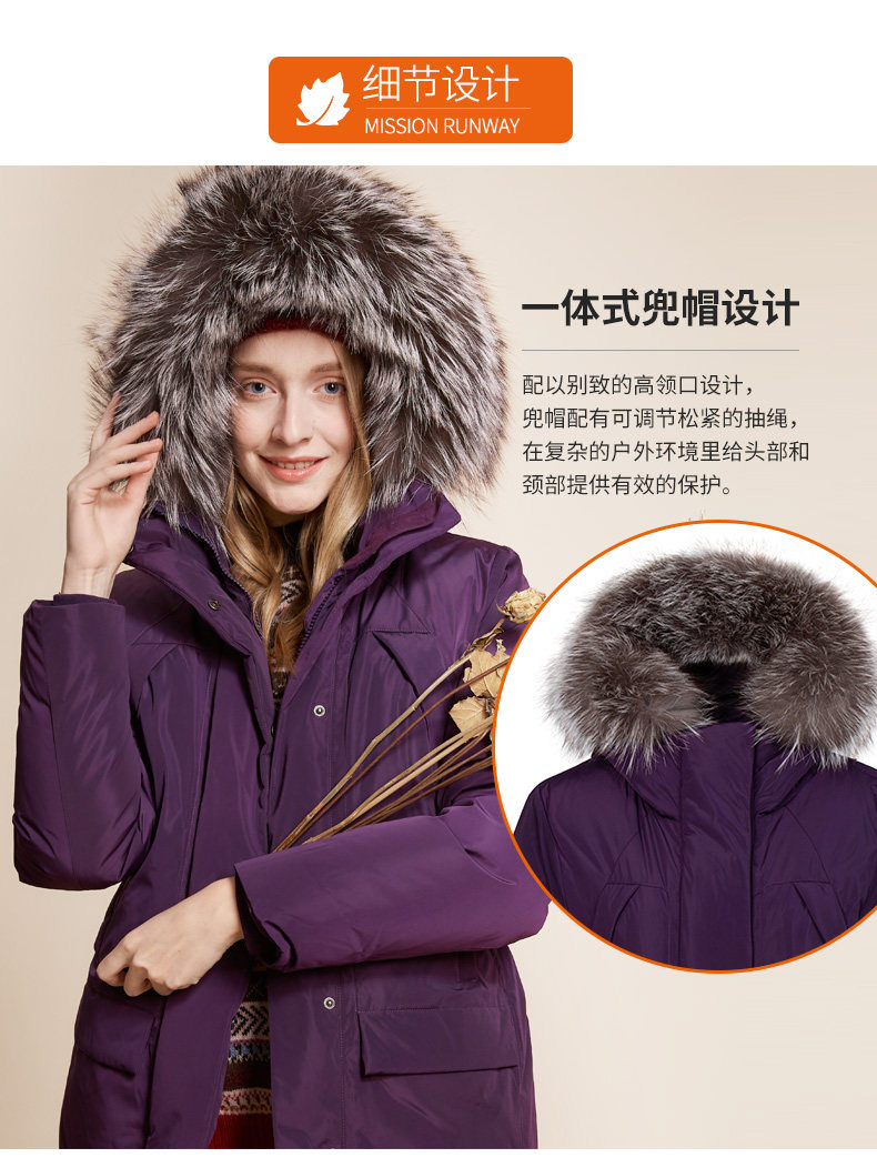LAFUMA乐飞 狐狸毛领 90%鹅绒 羽绒服 255g高充绒 图5