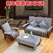 New ghế gỗ màu đỏ với tựa lưng làm bằng sofa gỗ rắn đệm thời trang ba đơn dày bọt pad váy - Ghế đệm / đệm Sofa