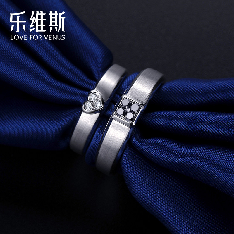 Levis Diamond Ring for Ring Couple Proposal Engagement Ring Code Platinum Black Diamond Ring for Men and Women