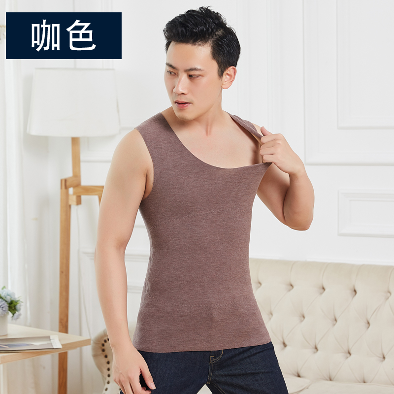 Mùa đông ấm áp mens đánh dấu vest nhiệt cộng với nhung dày cơ thể phía dưới chỉnh sửa đầu tay cổ chữ V eduk-vai đồ lót.